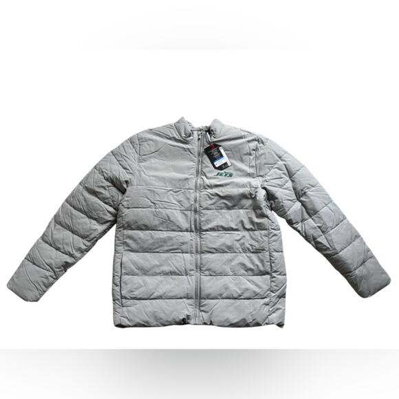 NWT NY Jets Mens Antigua swelter full zip logo puffer jacket gray size XL - Picture 1 of 9